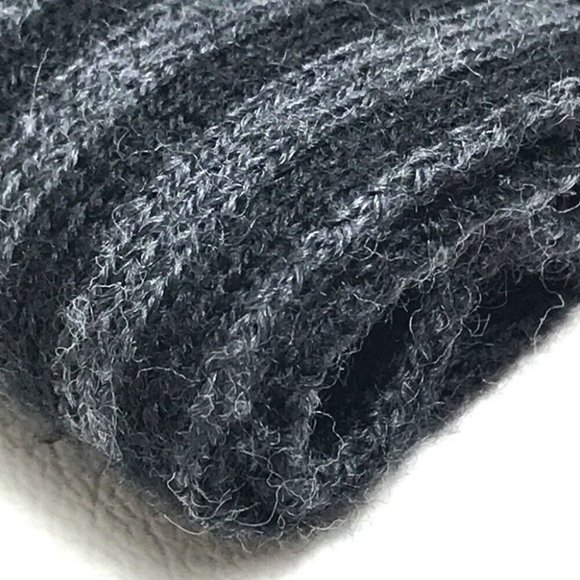 LOUIS VUITTON 401910 Chevron stripe Logo pattern Scarf wool Black/Gray - Picture 4 of 12